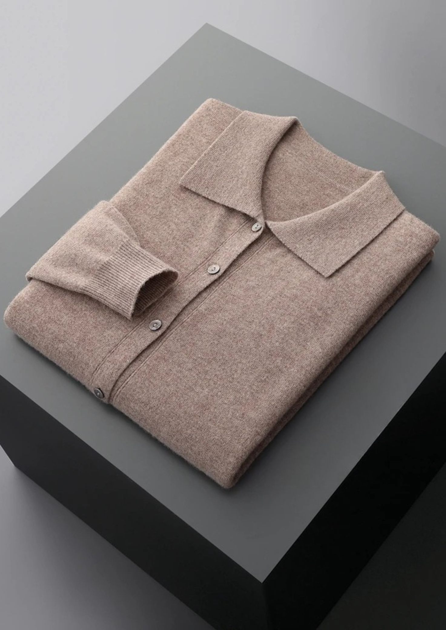 KASCHMIR-POLO-CARDIGAN