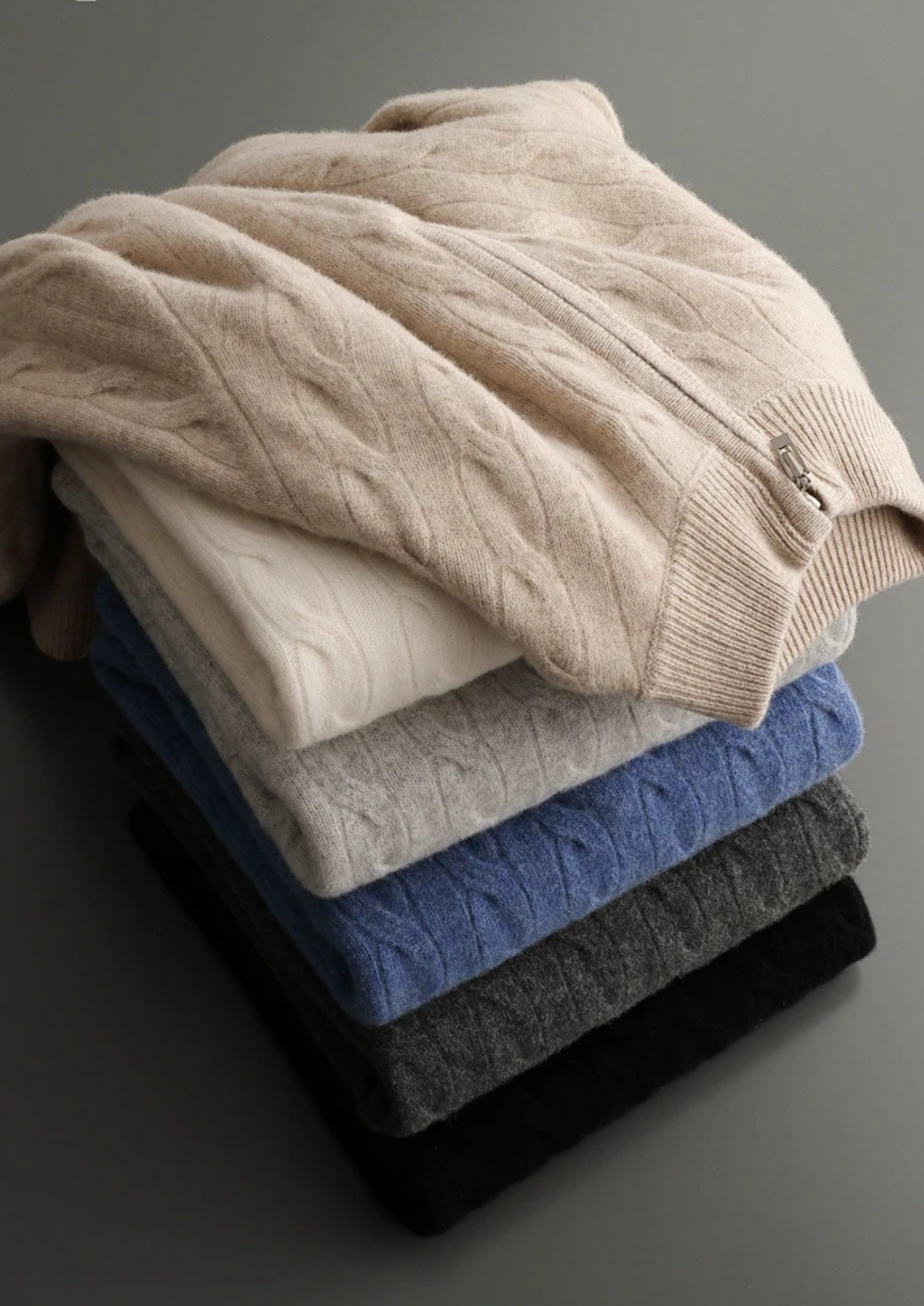 SERENNO WOLL KABELSTRICK HALF ZIP