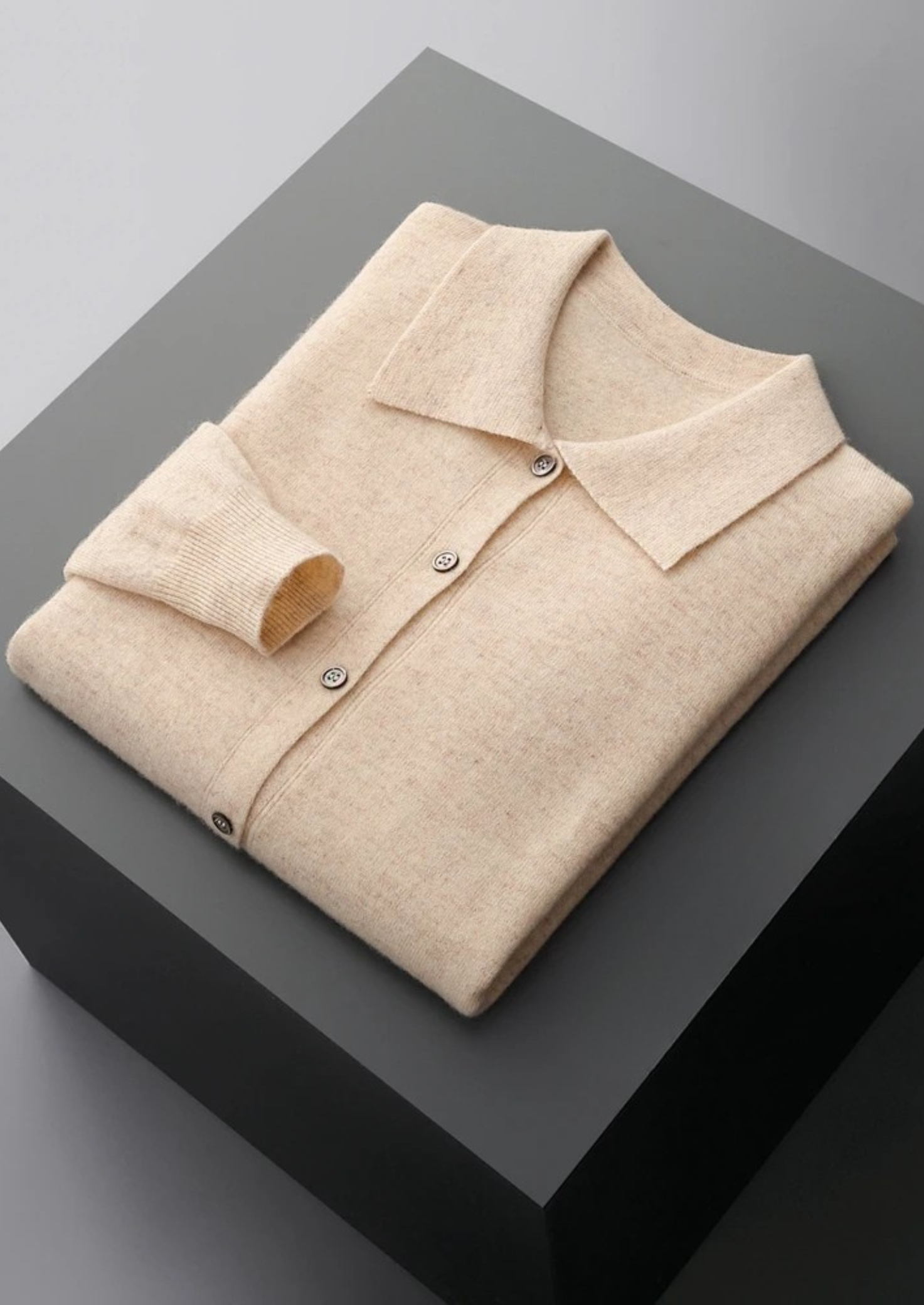 KASCHMIR-POLO-CARDIGAN