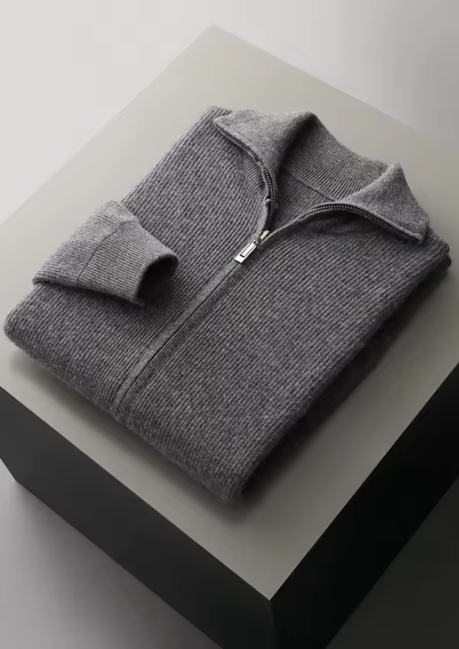 SERENNO WOLL GERIPPTER REISSVERSCHLUSS-CARDIGAN