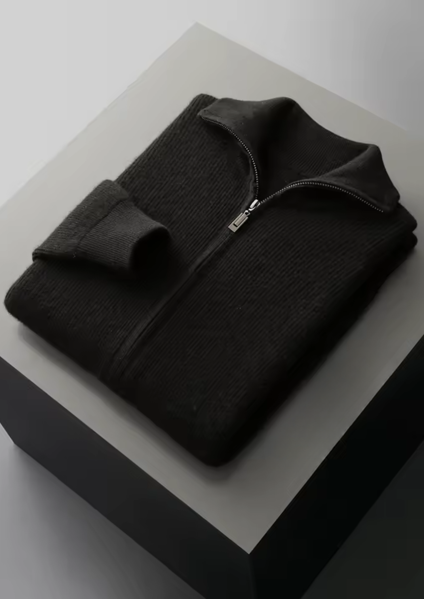 SERENNO WOLL GERIPPTER REISSVERSCHLUSS-CARDIGAN