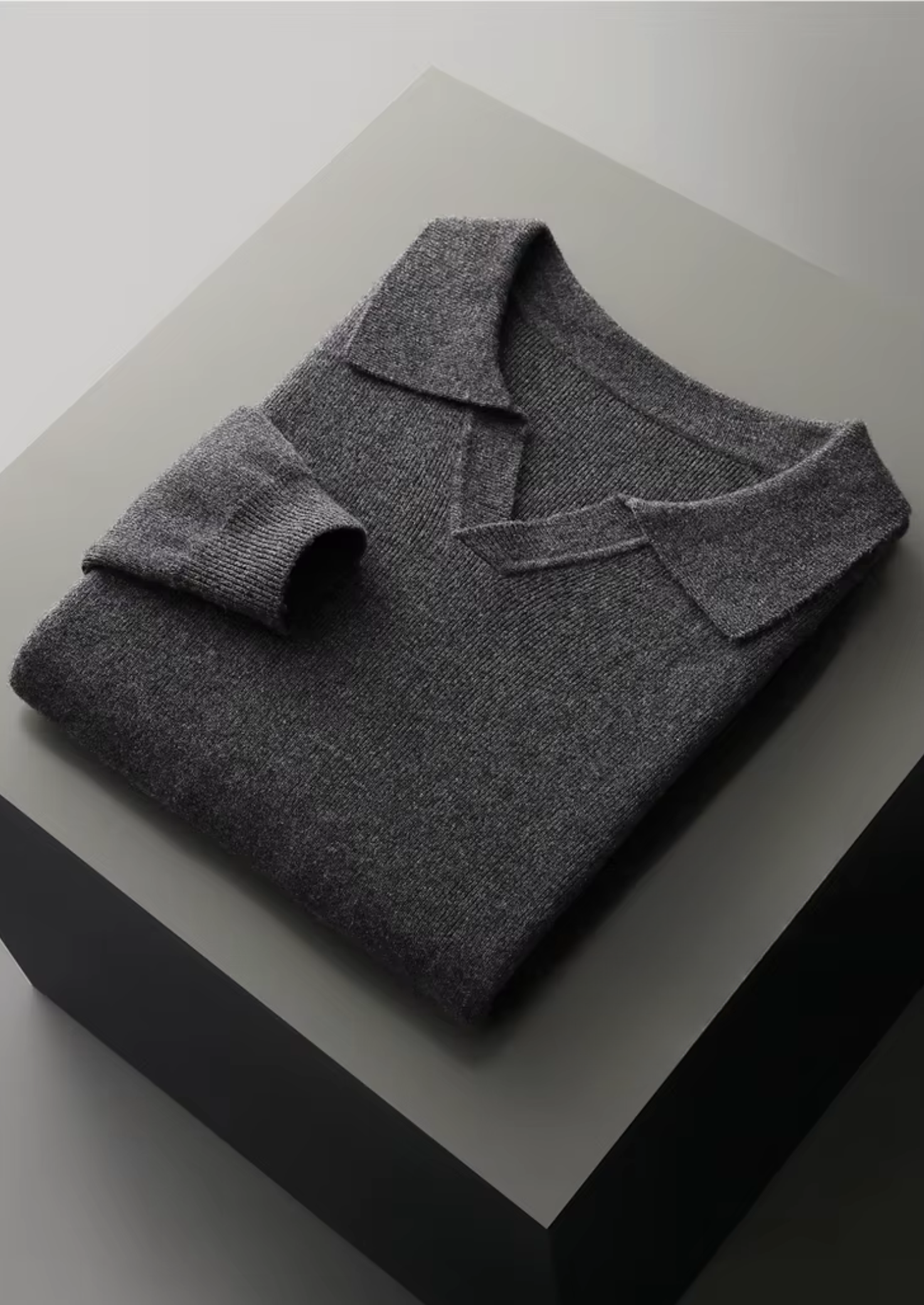 SERENNO GERIPPTES KNOPFLOSES WOLLPOLO