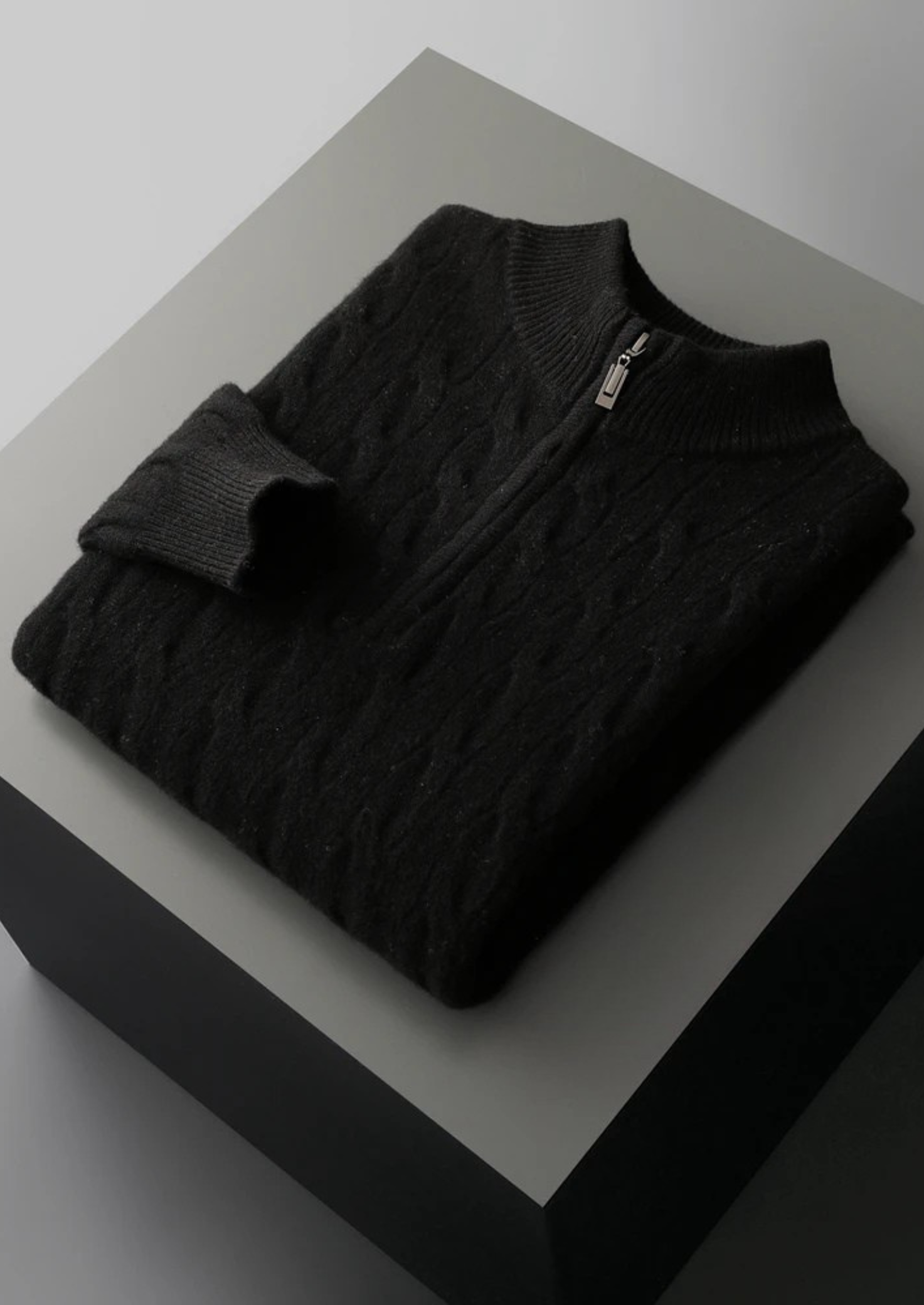 SERENNO WOLL KABELSTRICK HALF ZIP