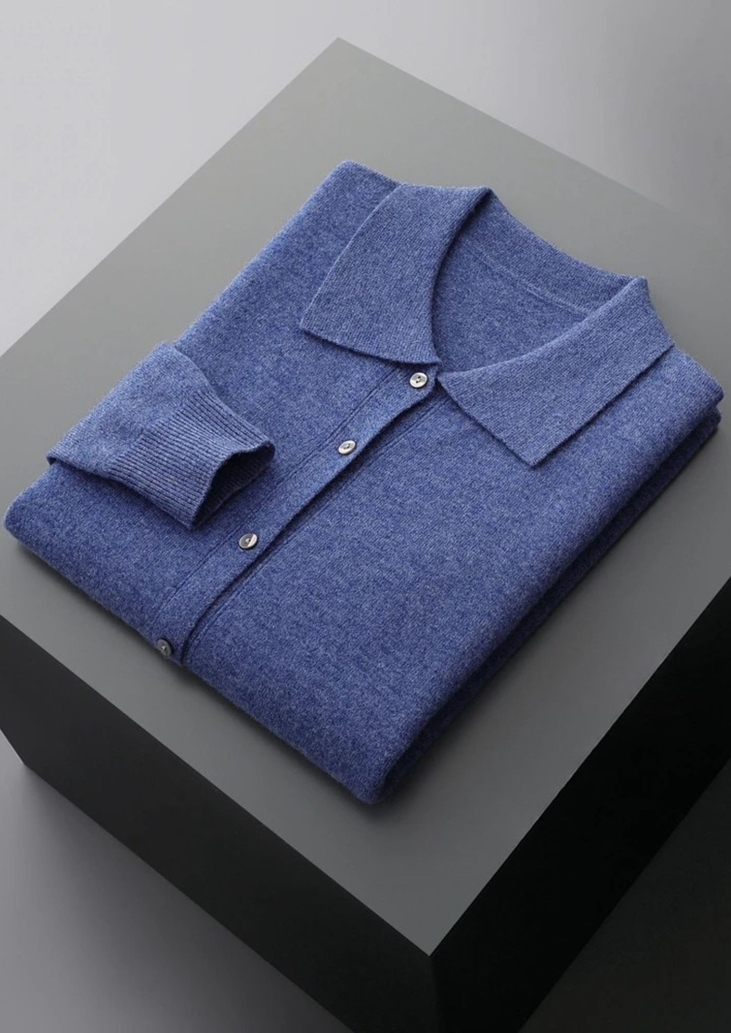 KASCHMIR-POLO-CARDIGAN