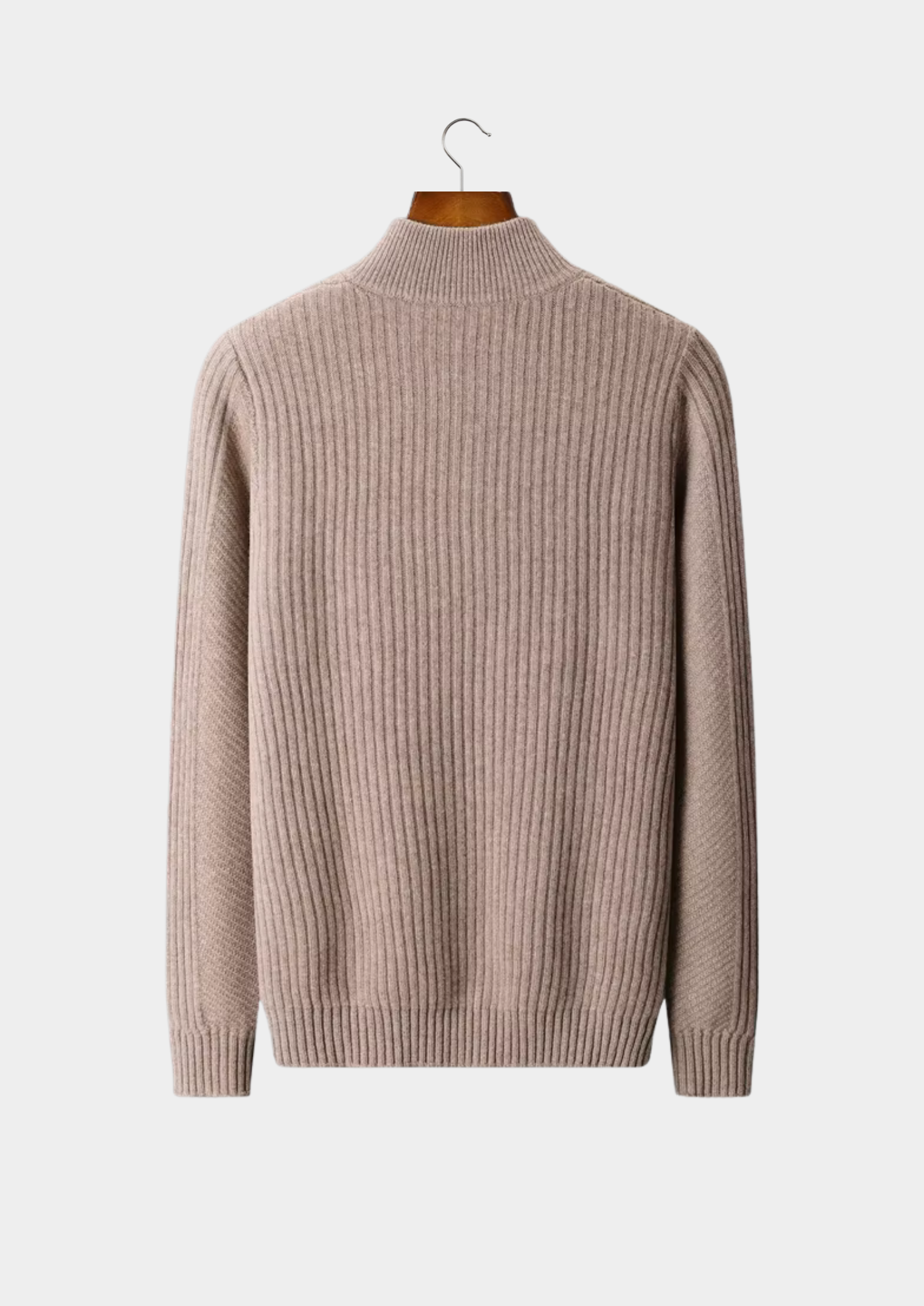 GERIPPTER WOLL-HENLEY-PULLOVER