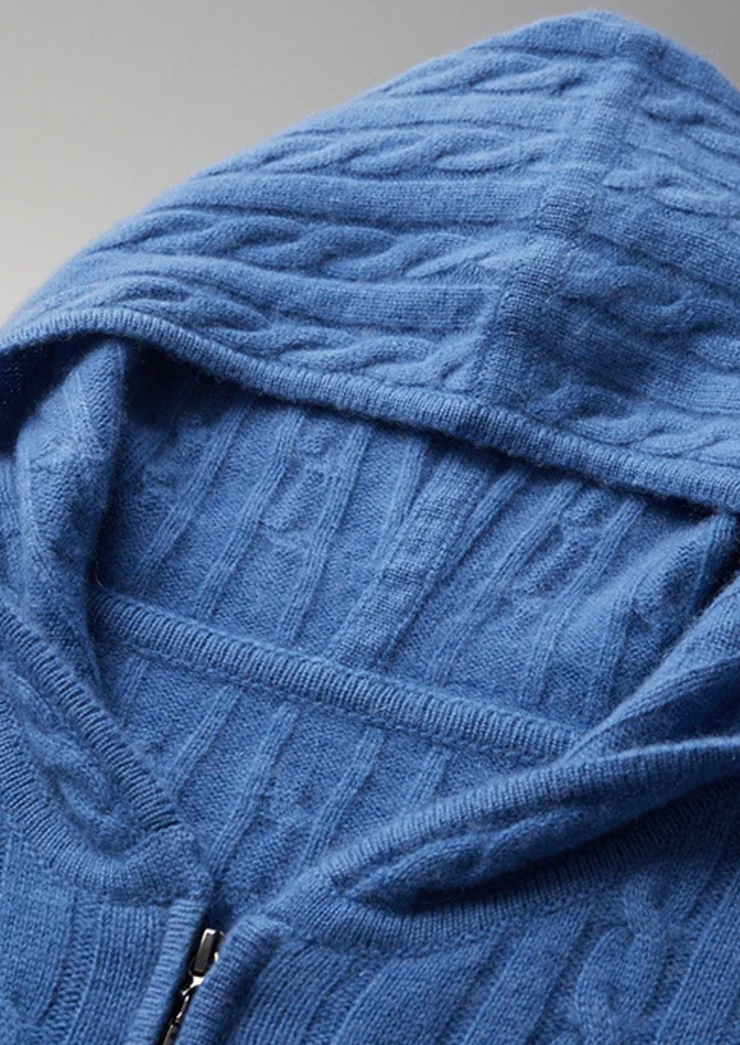 KASCHMIR ZOPFSTRICK ZIPPER HOODIE