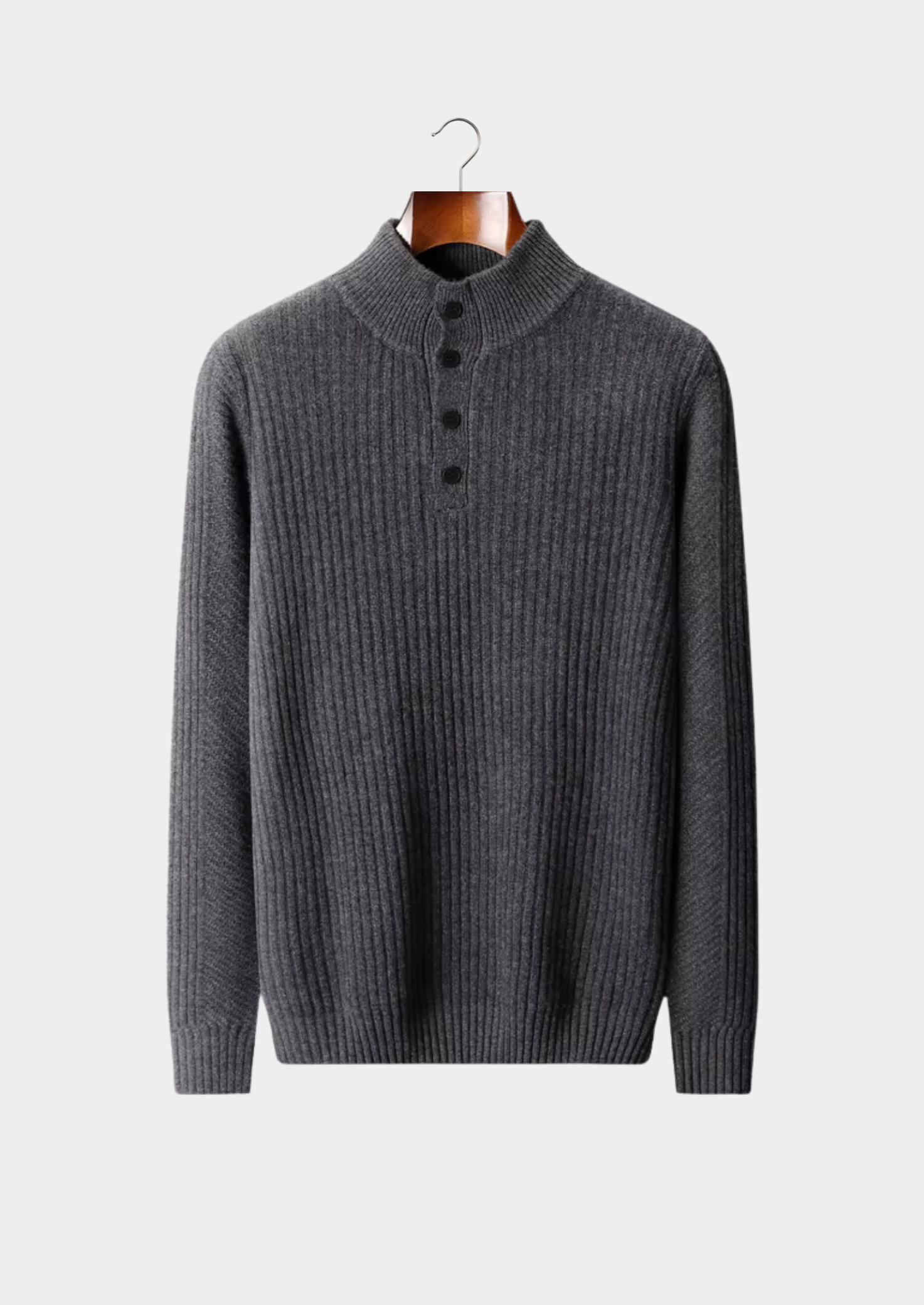 GERIPPTER WOLL-HENLEY-PULLOVER