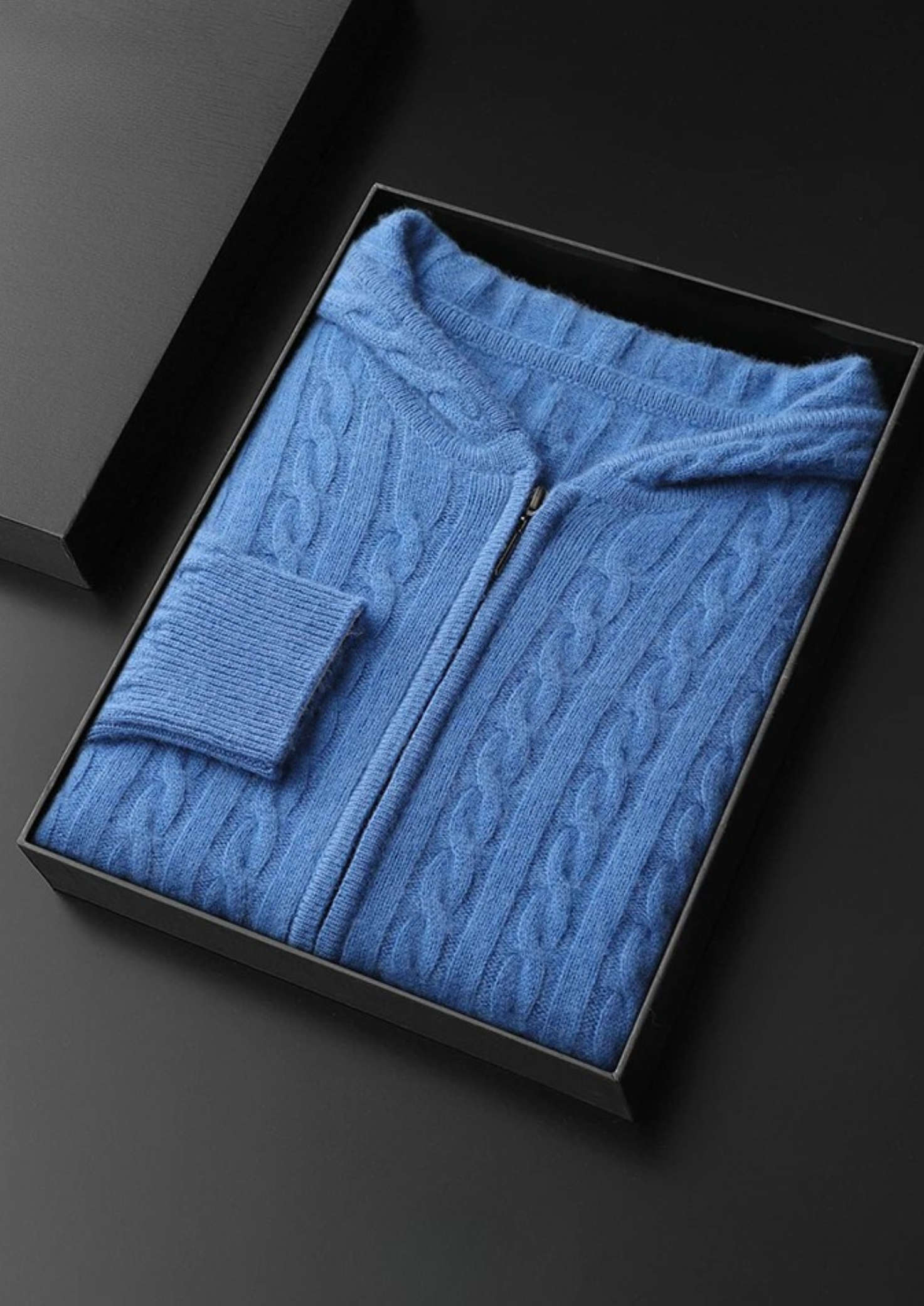 KASCHMIR ZOPFSTRICK ZIPPER HOODIE