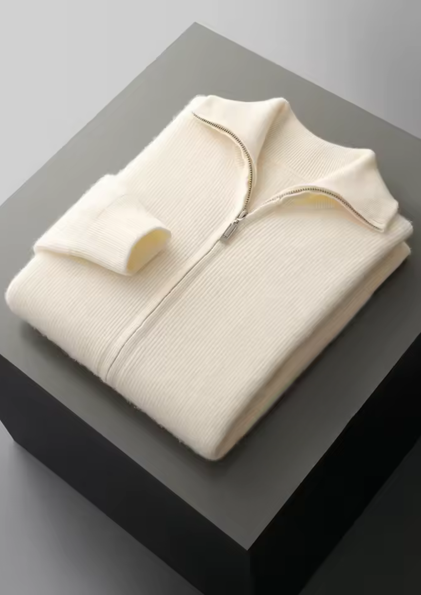 SERENNO WOLL GERIPPTER REISSVERSCHLUSS-CARDIGAN