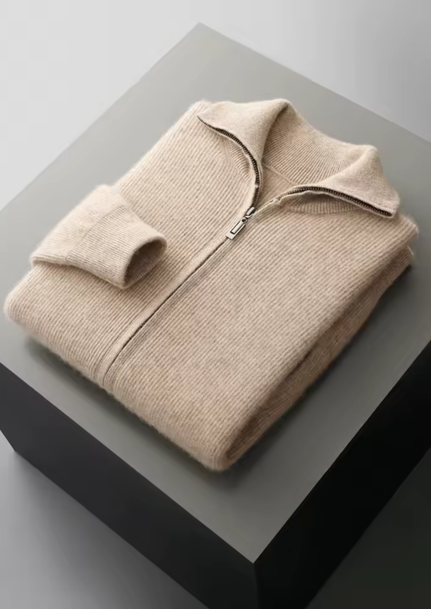 SERENNO WOLL GERIPPTER REISSVERSCHLUSS-CARDIGAN