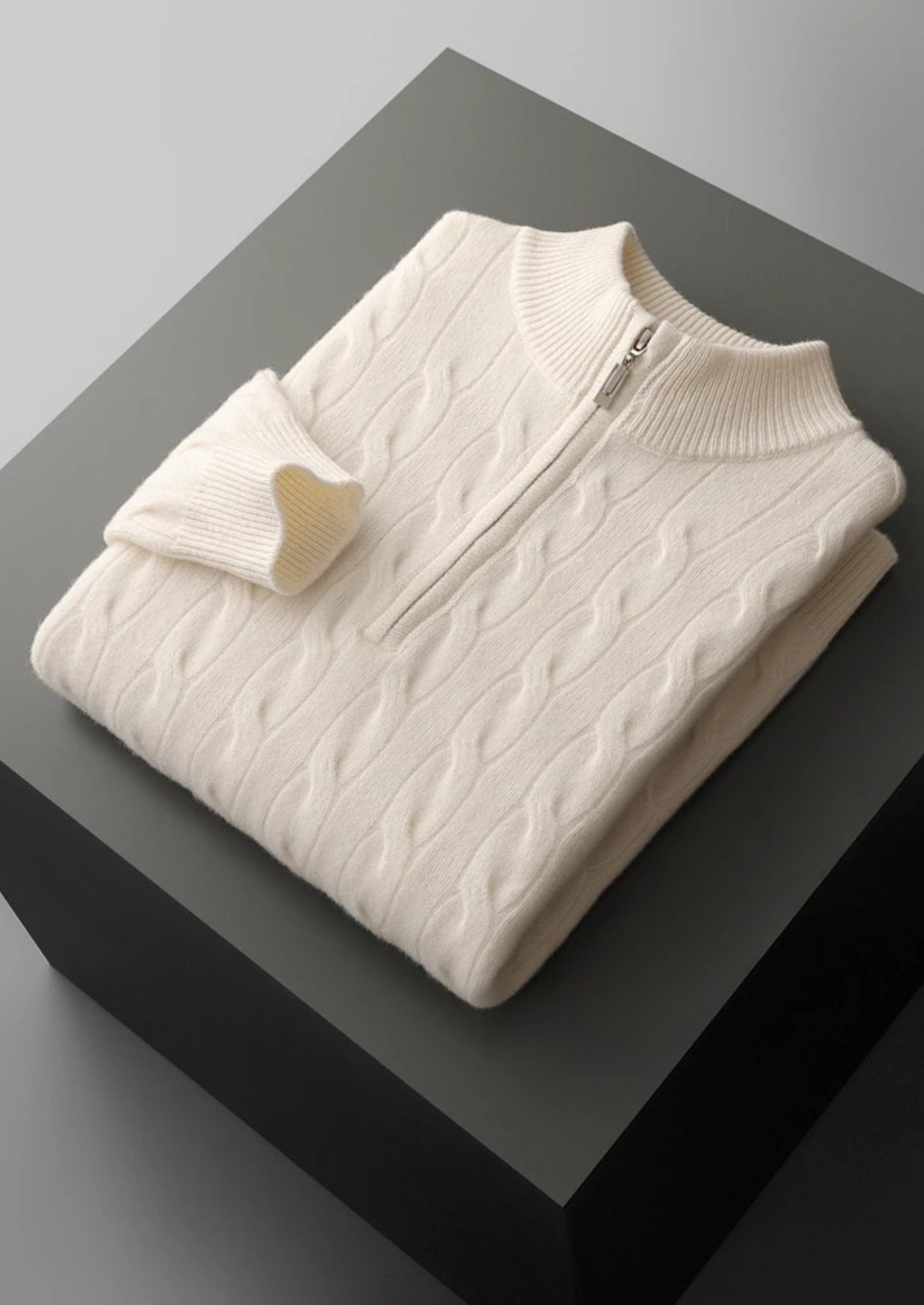 SERENNO WOLL KABELSTRICK HALF ZIP