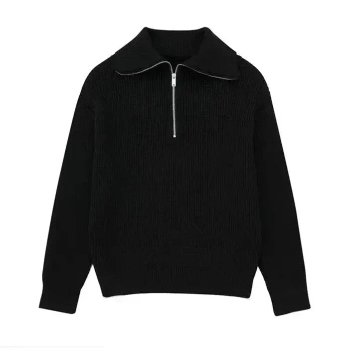 Gestreifter Zip-Up-Pullover