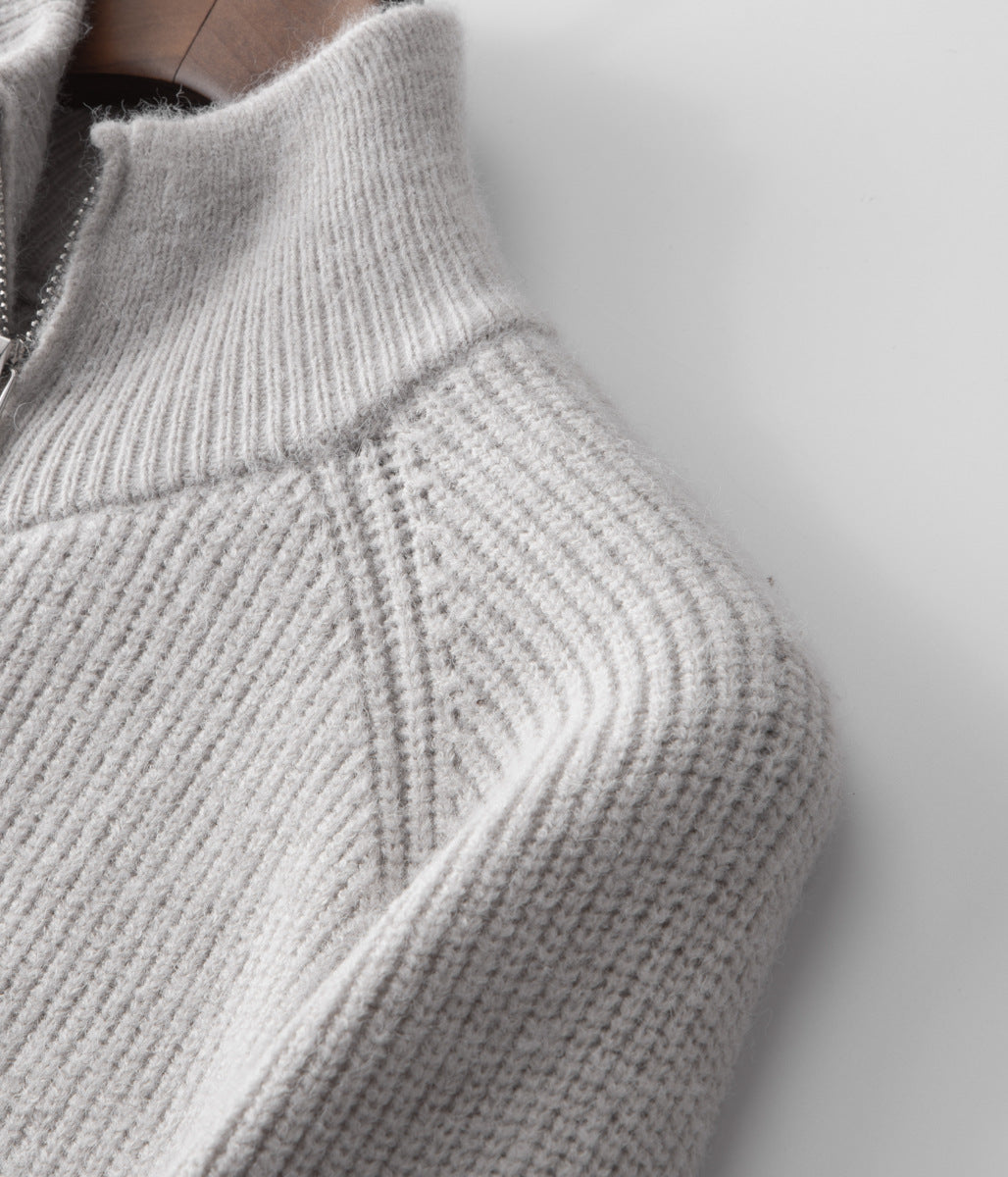 Merino Woll-Strickjacke mit Reißverschluss